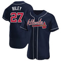 Pkot A.Braves #27 Austin Riley Player Navy Authentic Alternate Stitched Jerseys