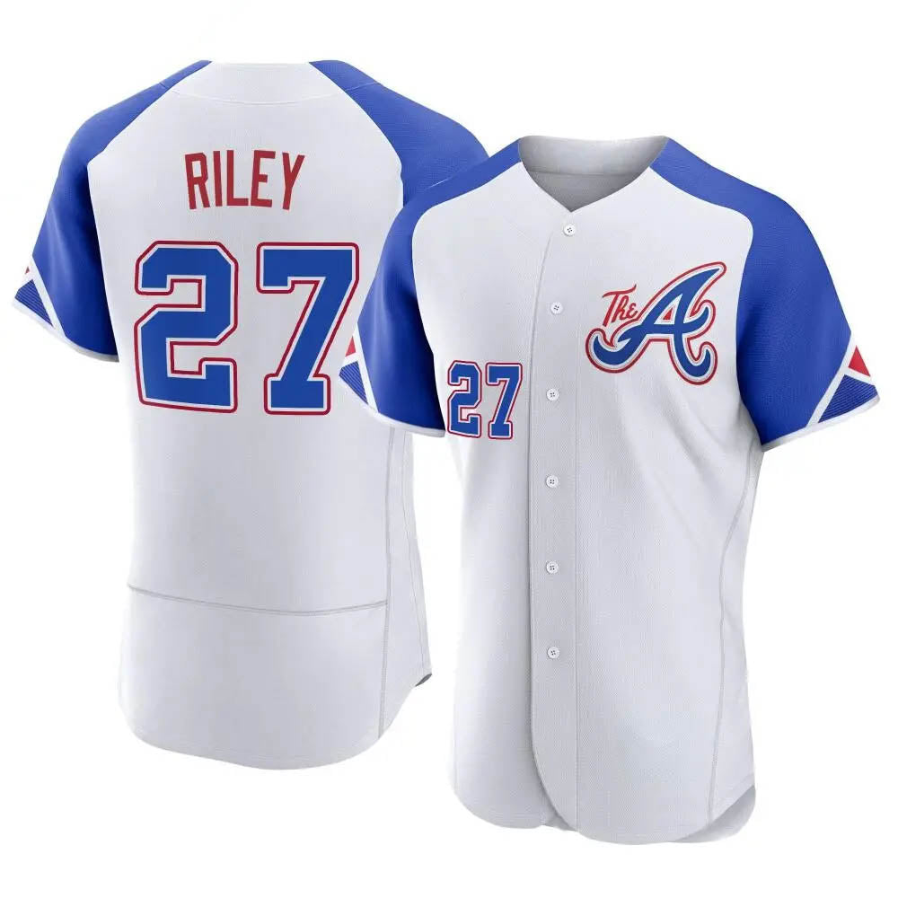 Pkot A.Braves #27 Austin Riley Player White Authentic City Connect Stitched Jerseys