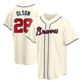 Pkot A.Braves #28 Matt Olson player Cream Replica Alternate Stitched Jerseys
