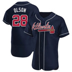 Pkot A.Braves #28 Matt Olson player Navy Authentic Alternate Stitched Jerseys