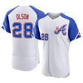 Pkot A.Braves #28 Matt Olson player White Authentic City Connect Stitched Jerseys