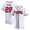 Pkot A.Braves #28 Matt Olson player White Elite Home Stitched Jerseys