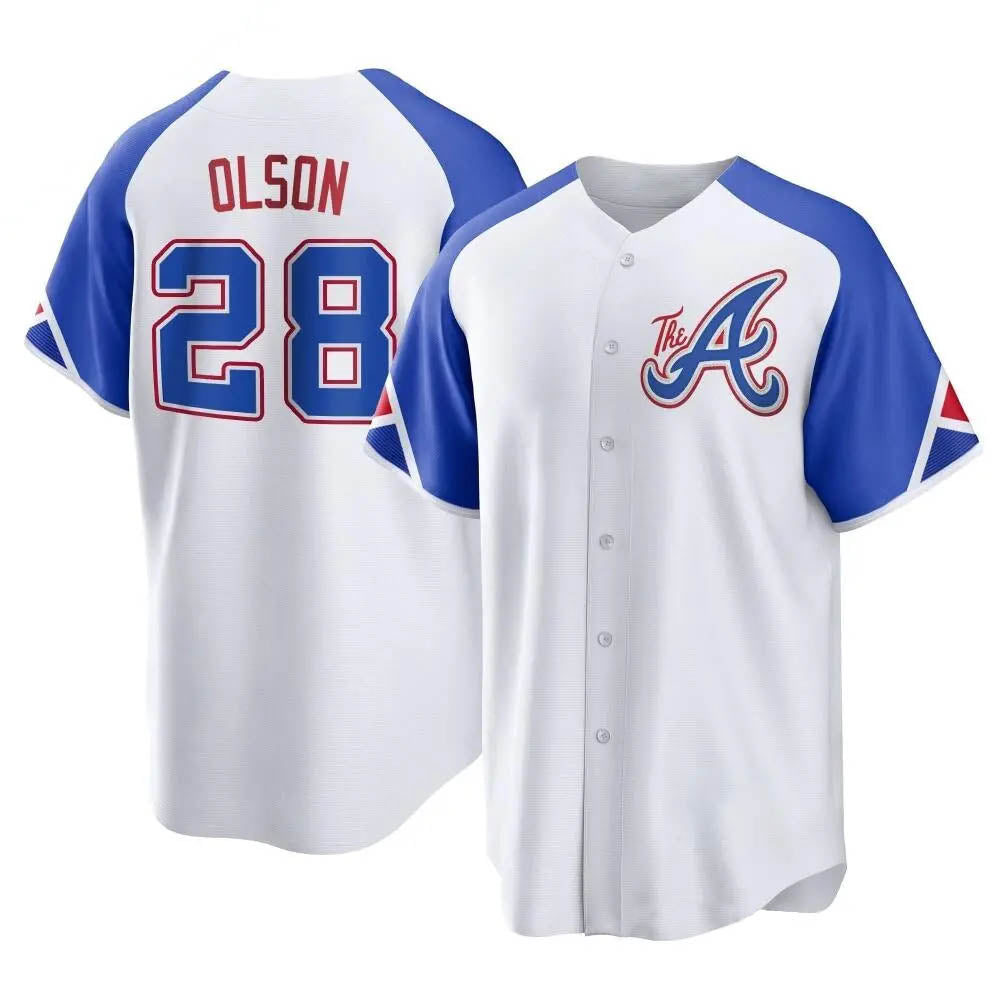 Pkot A.Braves #28 Matt Olson player White Replica City Connect Stitched Jerseys