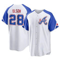 Pkot A.Braves #28 Matt Olson player White Replica City Connect Stitched Jerseys