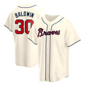 Pkot A.Braves #30 Drake Baldwin player Cream Replica Alternate Stitched Jerseys
