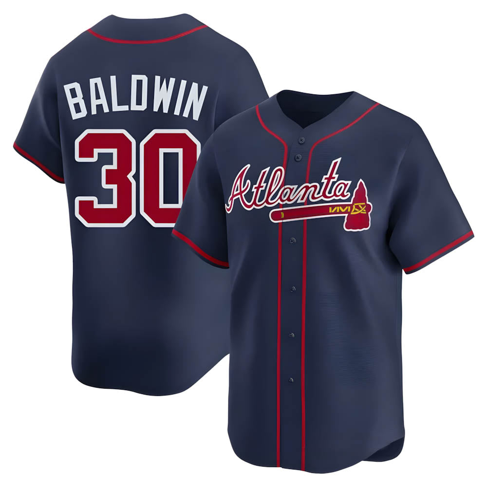 Pkot A.Braves #30 Drake Baldwin player Navy Limited Alternate Stitched Jerseys