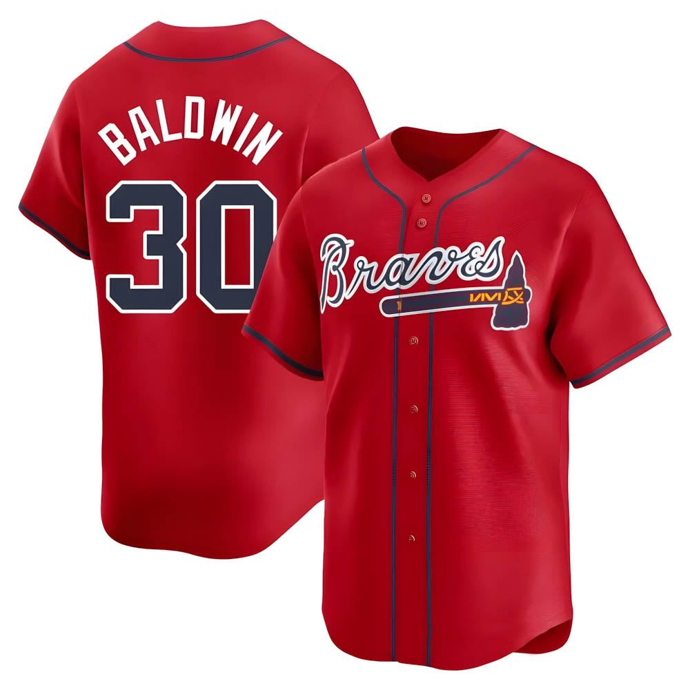 Pkot A.Braves #30 Drake Baldwin player Red Limited Alternate Stitched Jerseys