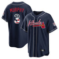 Silnrao A.Braves #3 Dale Murphy Player Navy USA 250 Fourth Of July Limited Home Game Stitched Jerseys
