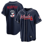 Silnrao A.Braves #3 Dale Murphy Player Navy USA 250 Fourth Of July Limited Home Game Stitched Jerseys