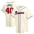Pkot A.Braves #40 Reynaldo Lopez player Cream Replica Alternate Stitched Jerseys