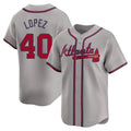 Pkot A.Braves #40 Reynaldo Lopez player Gray Limited Away Stitched Jerseys
