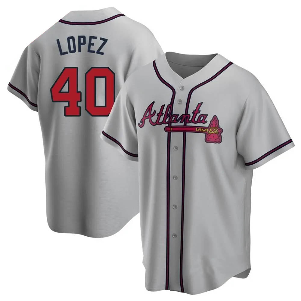 Pkot A.Braves #40 Reynaldo Lopez player Gray Replica Road Stitched Jerseys