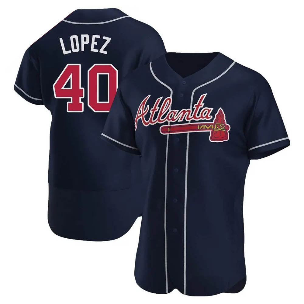Pkot A.Braves #40 Reynaldo Lopez player Navy Authentic Alternate Stitched Jerseys