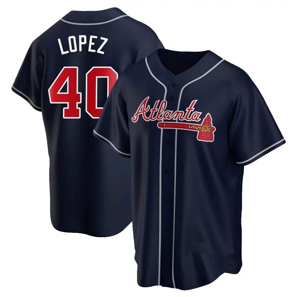 Pkot A.Braves #40 Reynaldo Lopez player Navy Replica Alternate Stitched Jerseys