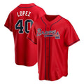 Pkot A.Braves #40 Reynaldo Lopez player Red Replica Alternate Stitched Jerseys