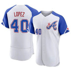 Pkot A.Braves #40 Reynaldo Lopez player White Authentic City Connect Stitched Jerseys