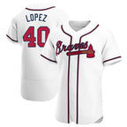 Pkot A.Braves #40 Reynaldo Lopez player White Authentic Home Stitched Jerseys
