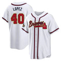 Pkot A.Braves #40 Reynaldo Lopez player White&Gold Replica Program Stitched Jerseys