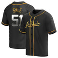 Pkot A.Braves #51 Chris Sale Player Black Golden Alternate Replica Stitched Jerseys