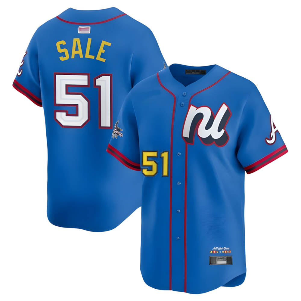 Pkot A.Braves #51 Chris Sale Player Blue National League Limited Stitched Jerseys