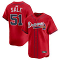 Pkot A.Braves #51 Chris Sale player Red Alternate Limited Stitched Jerseys