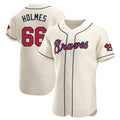 Pkot A.Braves #66 Grant Holmes Player Cream Authentic Alternate Stitched Jerseys