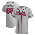 Pkot A.Braves #66 Grant Holmes Player Gray Authentic Road Stitched Jerseys