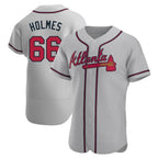 Pkot A.Braves #66 Grant Holmes Player Gray Authentic Road Stitched Jerseys