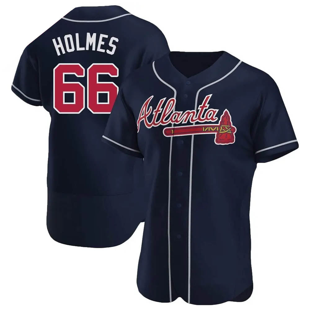 Pkot  A.Braves #66 Grant Holmes Player Navy Authentic Alternate Stitched Jerseys