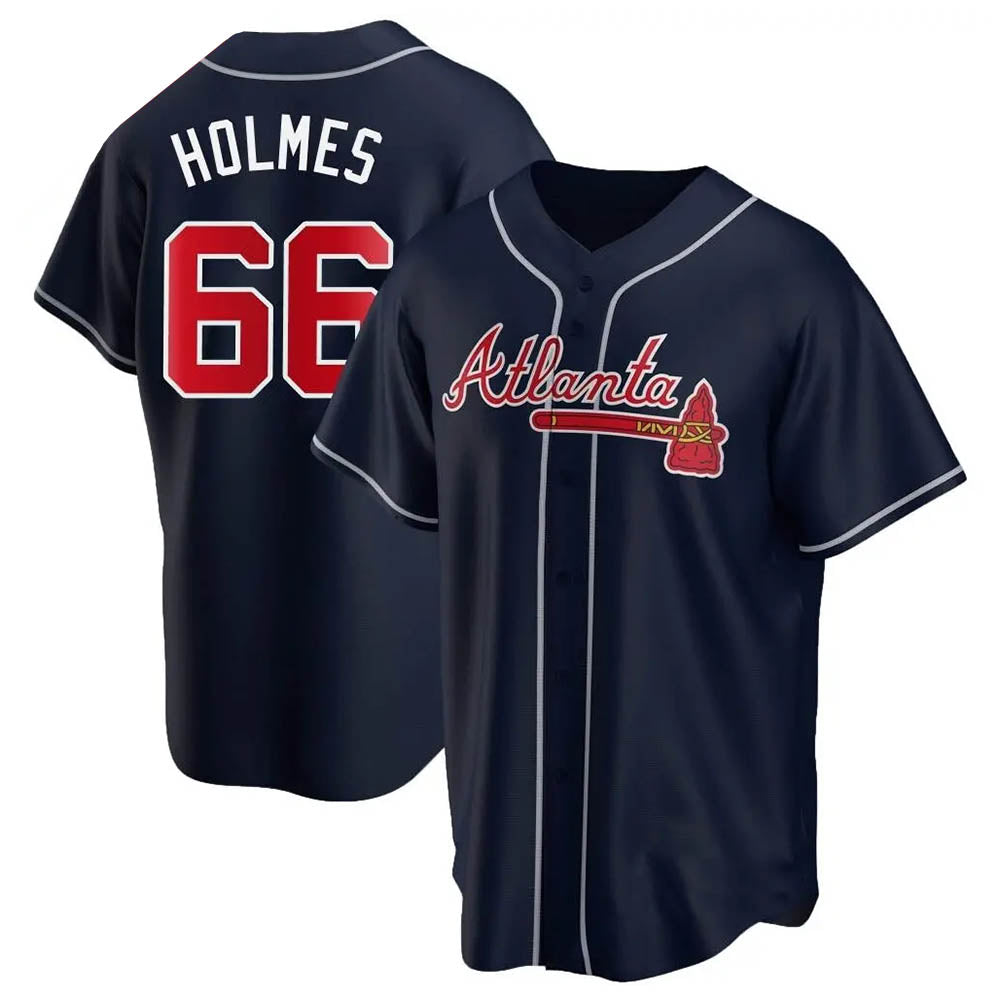 Pkot A.Braves #66 Grant Holmes Player Navy Replica Alternate Stitched Jerseys