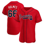 Pkot  A.Braves #66 Grant Holmes Player Red Authentic Alternate Stitched Jerseys