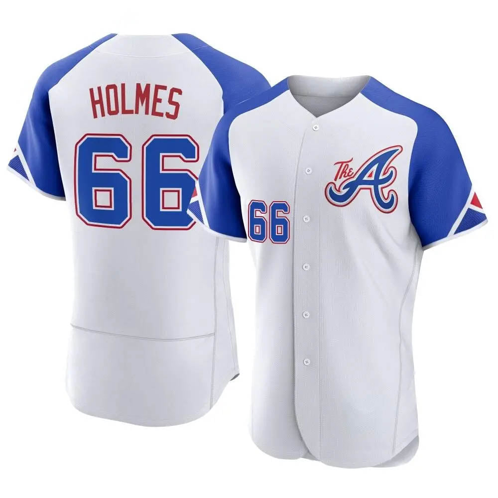 Pkot A.Braves #66 Grant Holmes Player White Authentic City Connect Stitched Jerseys