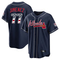Silnrao A.Braves #77 Joe Jimenez Player Navy USA 250 Fourth Of July Limited Home Game Stitched Jerseys