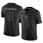 Silnrao A.Cardinals #11 Larry Fitzgerald Player Black RFLCTV Limited Stitched Jerseys