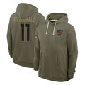 Silnrao A.Cardinals #11 Larry Fitzgerald Player Olive Salute to Service Hoodies Stitched Jerseys