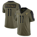 Silnrao A.Cardinals #11 Larry Fitzgerald Player Salute To Service Olive Stitched Jerseys