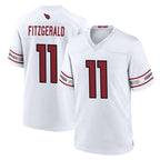 Silnrao A.Cardinals #11 Larry Fitzgerald Player White Home Game Stitched Jerseys