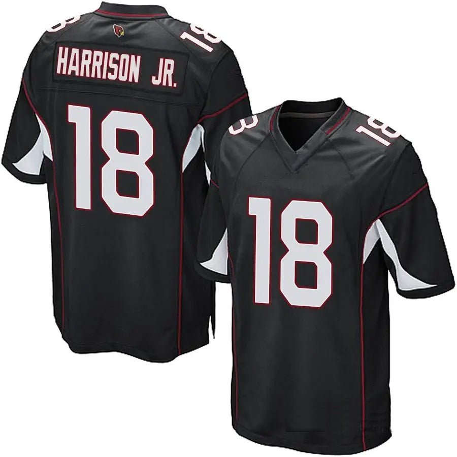 Silnrao A.Cardinals #18 Marvin Harrison Jr. Player Black Game Stitched Jerseys