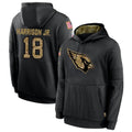 Silnrao A.Cardinals #18 Marvin Harrison Jr. Player Black Salute to Service Hoodies  Stitched Jerseys