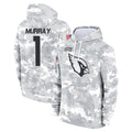 Silnrao A.Cardinals #1 Kyler Murray Player Camo Salute to Service Hoodies  Stitched Jerseys