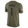 Silnrao A.Cardinals #1 Kyler Murray Player Olive Salute To Service Limited Stitched Jerseys