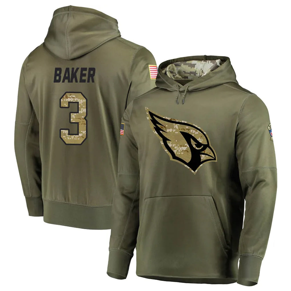 Silnrao A.Cardinals #3 Budda Baker Player Olive Salute to Service Limited Hoodie Stitched  Jerseys