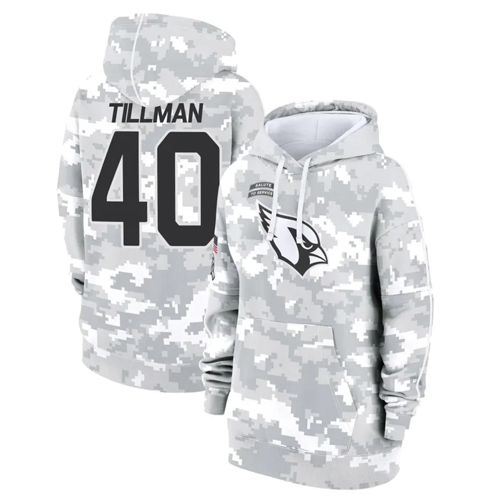 Silnrao A.Cardinals #40 Pat Tillman Player Arctic Camo Salute to Service Limited Hoodie Stitched Jerseys