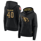 Silnrao A.Cardinals #40 Pat Tillman Player Black Salute to Service Limited Hoodie Stitched Jerseys