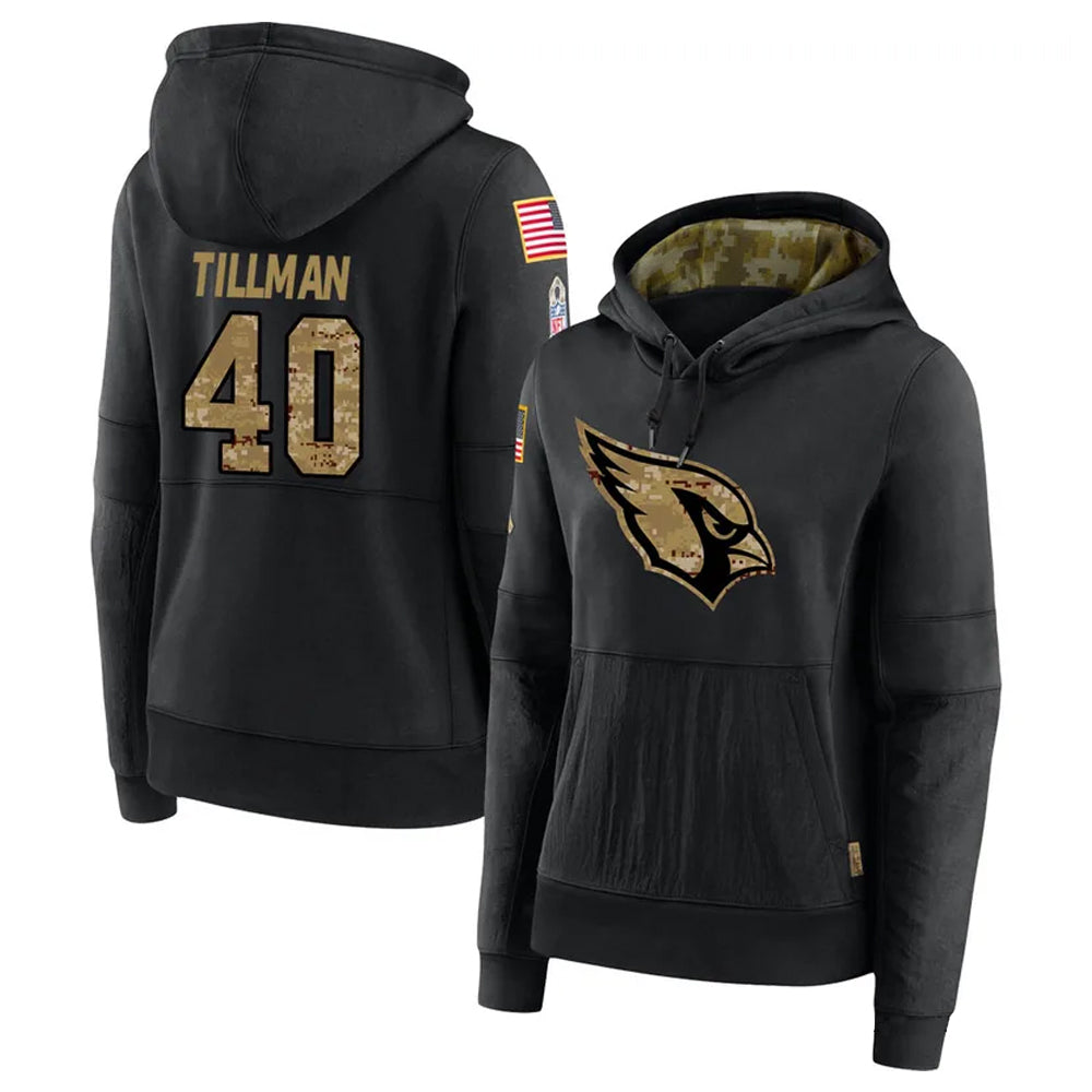 Silnrao A.Cardinals #40 Pat Tillman Player Black Salute to Service Limited Hoodie Stitched Jerseys