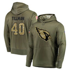 Silnrao A.Cardinals #40 Pat Tillman Player Olive Salute to Service Limited Hoodie Jerseys