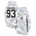 Silnrao A.Cardinals #93 Calais Campbell Player Camo Salute to Service Hoodies Stitched Jerseys