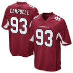 Silnrao A.Cardinals #93 Calais Campbell Player Cardinal Game Stitched  Jerseys