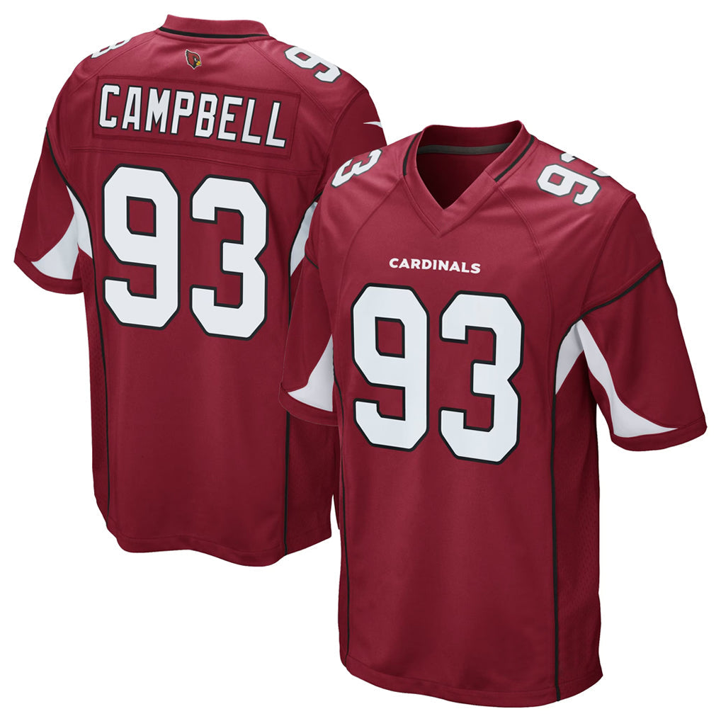 Silnrao A.Cardinals #93 Calais Campbell Player Cardinal Game Stitched  Jerseys