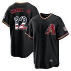 Silnrao A.Diamondbacks #12 Lourdes Gurriel Jr Player Black USA 250 Fourth of July Game Home Stitched Jerseys